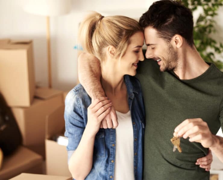 Newly Married Couple Finding Their Rental Apartment