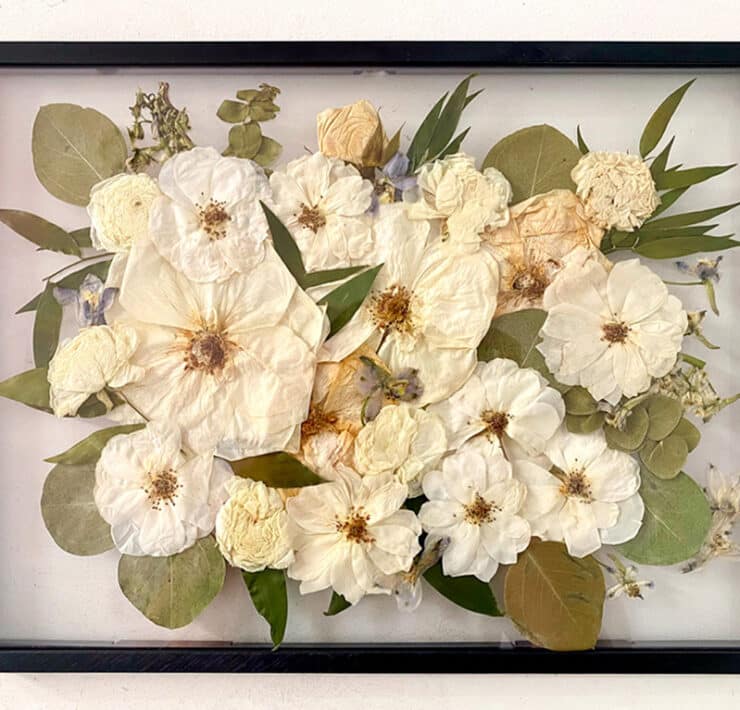 Decorative Wedding Bouquet mounted on a wall frame