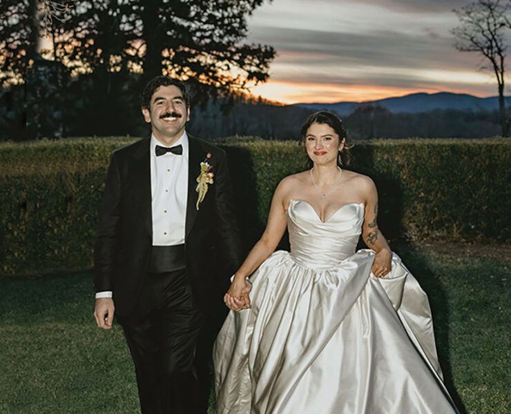 Marisa & Tigran's wedding at The Garrison: Newlyweds at Twiight