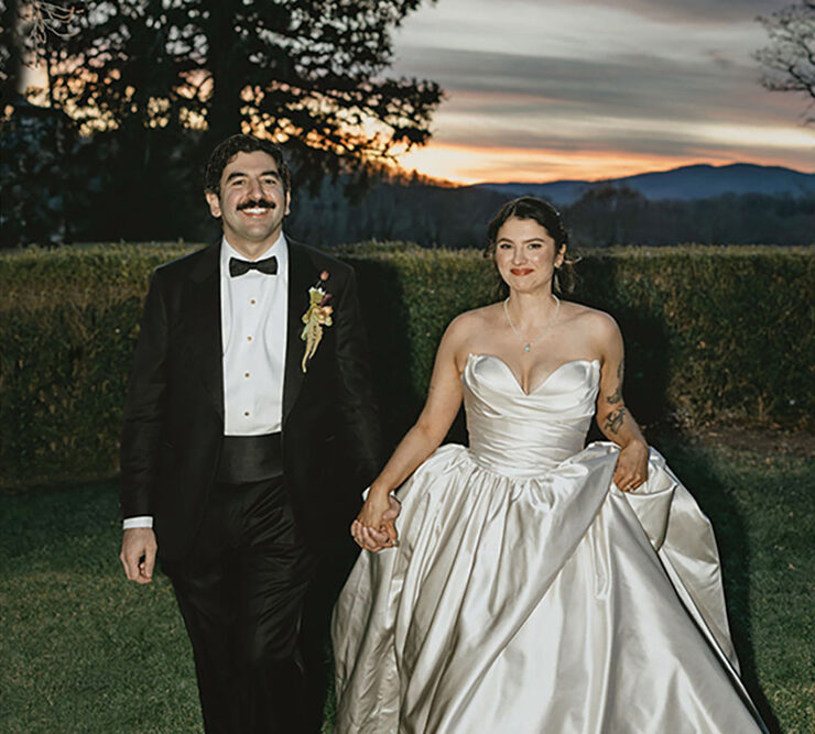 Marisa & Tigran's wedding at The Garrison: Newlyweds at Twiight