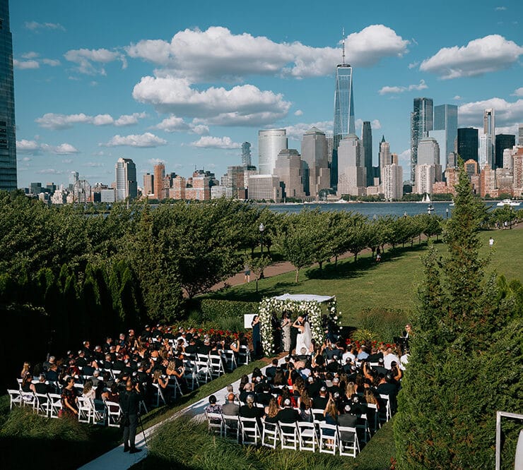 Cere,ony at Liberty House overlooking the magnificent Manhattan Skyline