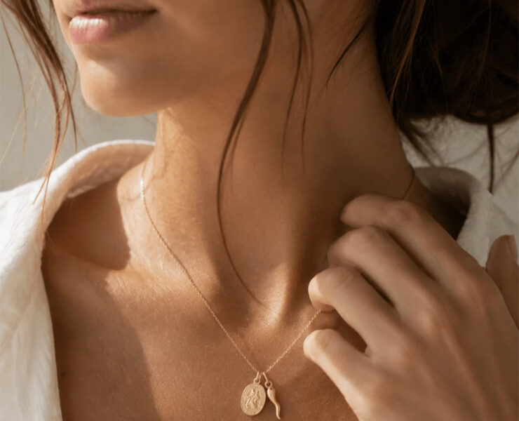 Model with Italian Horn Jewelry