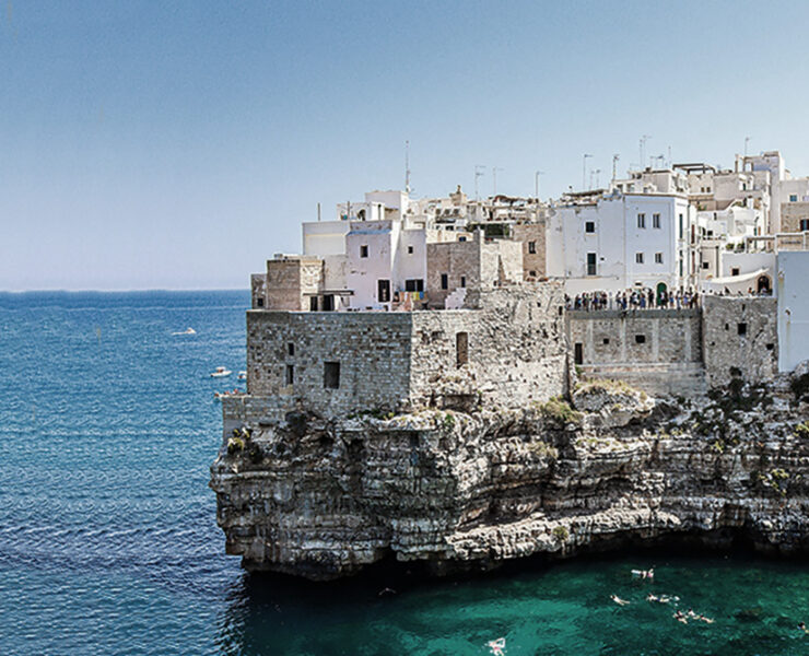 Romantic waterside scene, Puglia, Italy